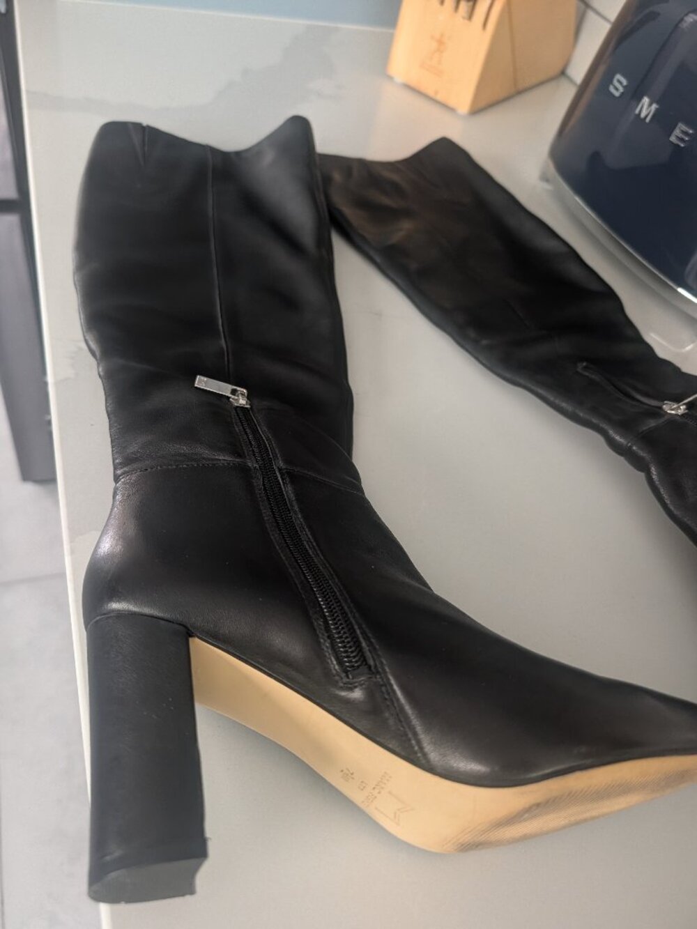 Marc Fisher LTD Yarli Back Leather Knee High Boots- worn once